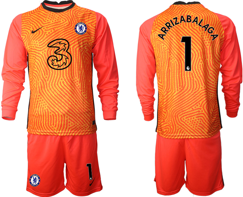 Men 2021 Chelsea red goalkeeper long sleeve 1 soccer jerseys